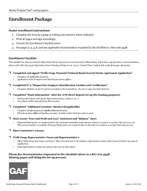 Wells Fargo Home Projects Visa Card Program Enrollment
