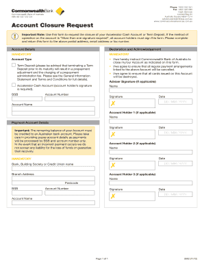 Account Closure Request Form