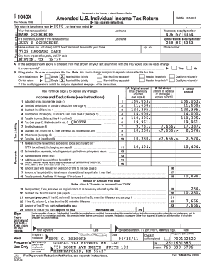 1040X Amended US Individual Income Tax Return