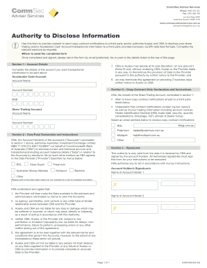 Authority to Disclose Information