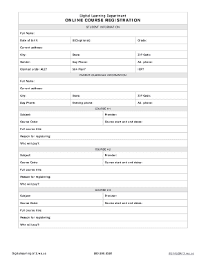 Online Course Registration Form