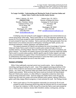 No Longer Invisible: Juvenile Justice for Native Youth