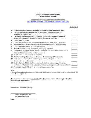 SBC Loan Renewal Application Form