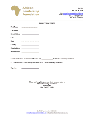 African Leadership Foundation Donation Form