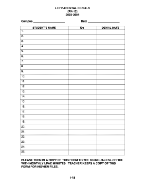 LEP Parental Denials Form