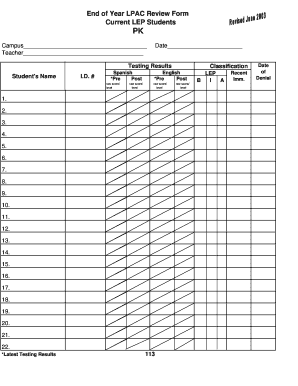 End of Year LPAC Review Form