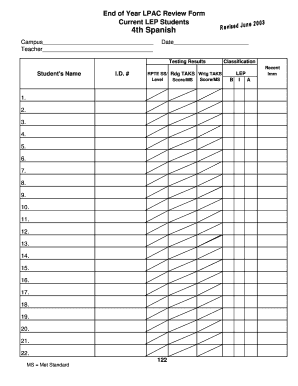 End of Year LPAC Review Form