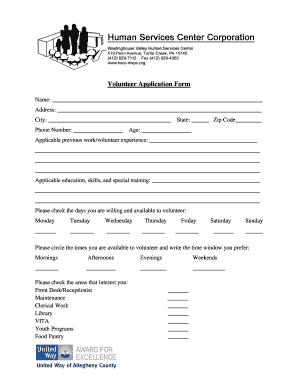 Volunteer Application Form