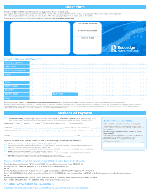 Journal Subscription Order Form