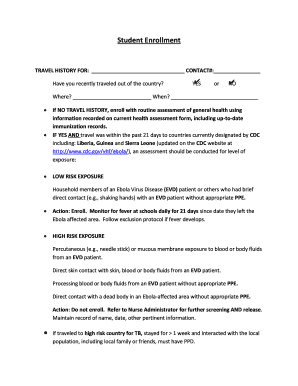 Student Travel History Form