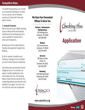 USSCO Checking Plus Line of Credit Application