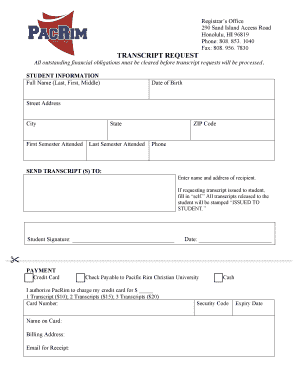 Transcript Request Form