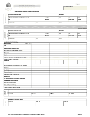 Autorización de Permiso de Conducción Complementario