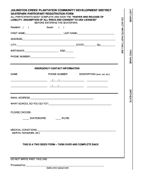 SKATEPARK PARTICIPANT REGISTRATION FORM - jcpcdd