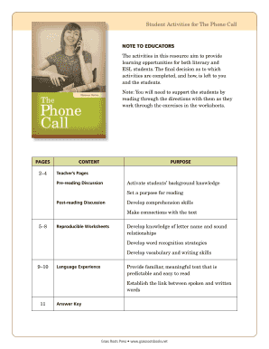 The Phone Call Teacher's Guide