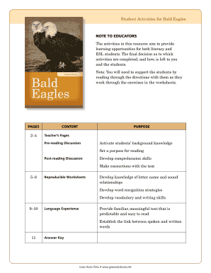 Bald Eagles Teacher's Activity Guide