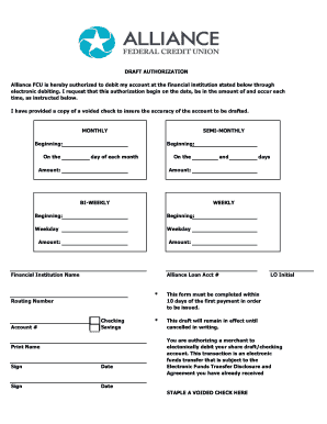 Draft Authorization Form