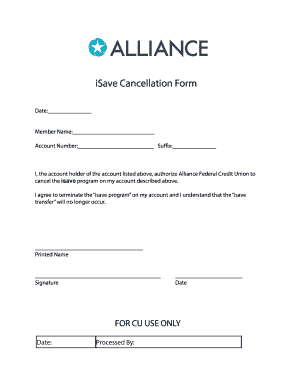iSave Cancellation Form