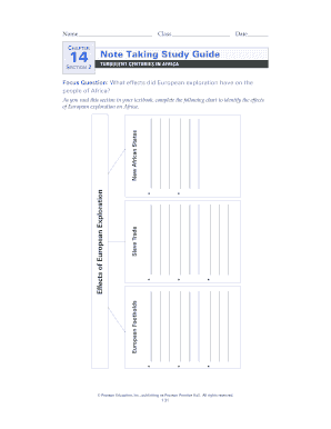 Note Taking Study Guide