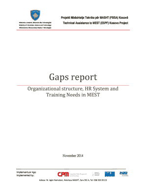 Gaps report Organizational structure HR System and Training Needs in MEST - masht rks-gov