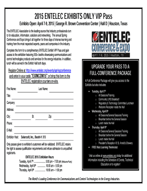 ENTELEC Spring Conference Exhibit VIP Pass Application