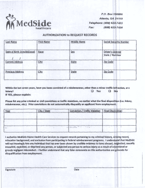 Authorization to Request Records