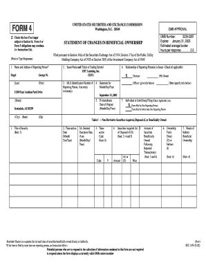 Form 4 Statement of Changes in Beneficial Ownership