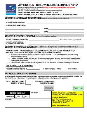 Low-Income Stormwater Exemption Application