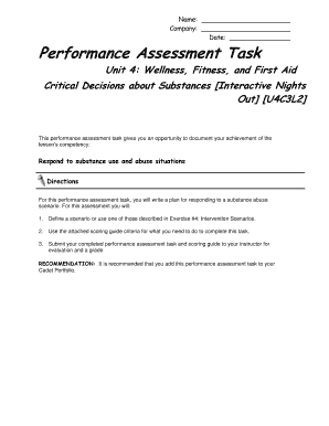 Substance Abuse Response Plan Assessment