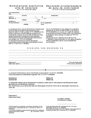 Dichiarazione sostitutiva di atto di notorietà
