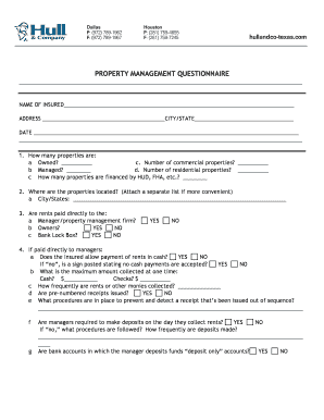 Property Management Questionnaire