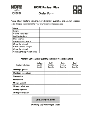HOPE Partner Plus Order Form