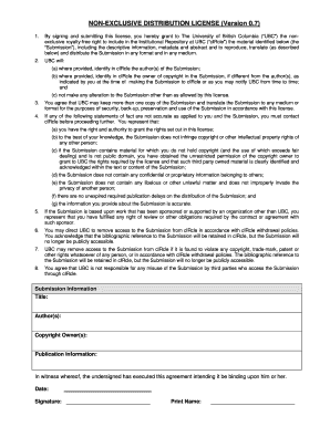 Non-Exclusive Distribution License
