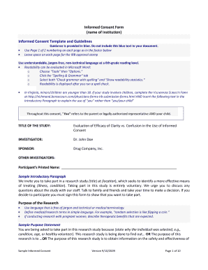 Informed Consent Form Template