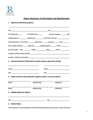Property Owner Disclosure Form
