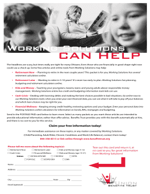 Working Solutions Financial Information Request Form