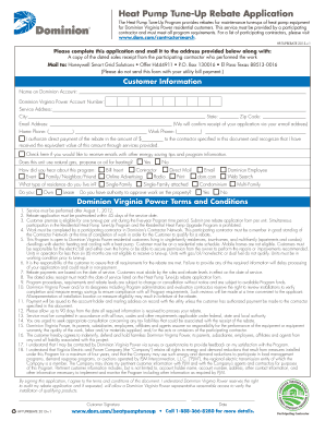 Heat Pump Tune-Up Rebate Application