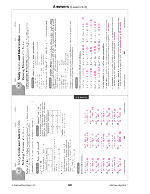 Algebra 1 Study Guide and Intervention