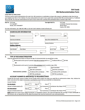IRA Recharacterization Form