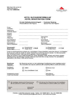 Hotel Registration Form