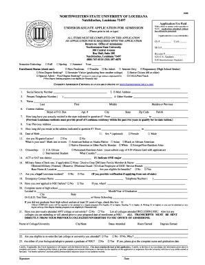 Undergraduate Application for Admission