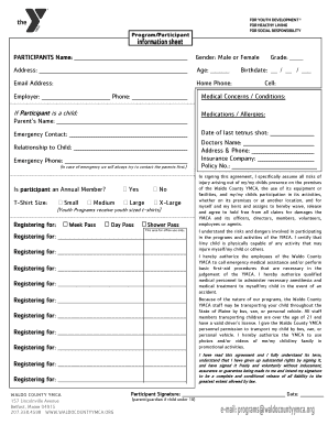 Waldo County YMCA Participant Agreement