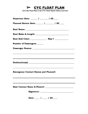 CYC Float Plan