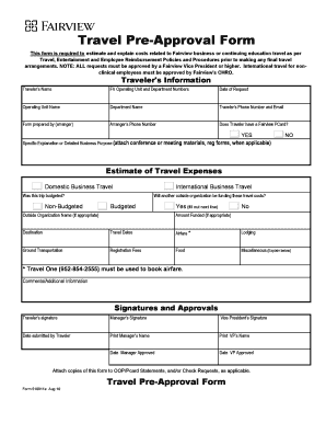 Travel Pre-Approval Form