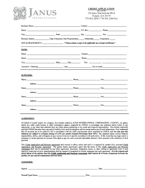 Credit Application Form