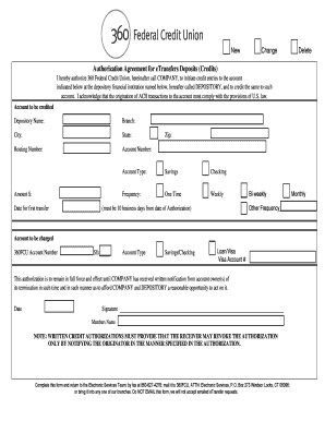 Authorization Agreement for eTransfers Deposits