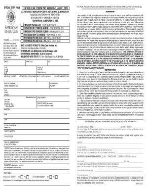 AKC Dog Show Entry Form