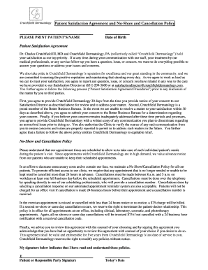 Patient Satisfaction and No-Show Policy Agreement