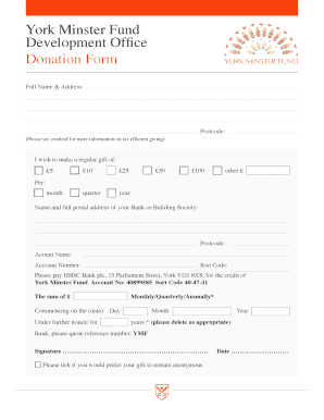 York Minster Fund Donation Form
