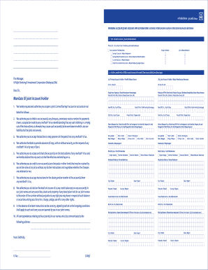 Malaysia Joint Account Application Form